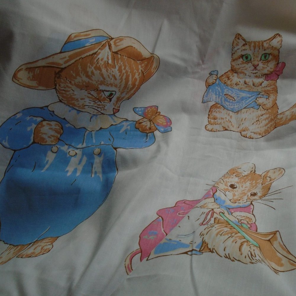 Large vintage 1990s Beatrix Potter fabric appliques crafting sewing supplies
